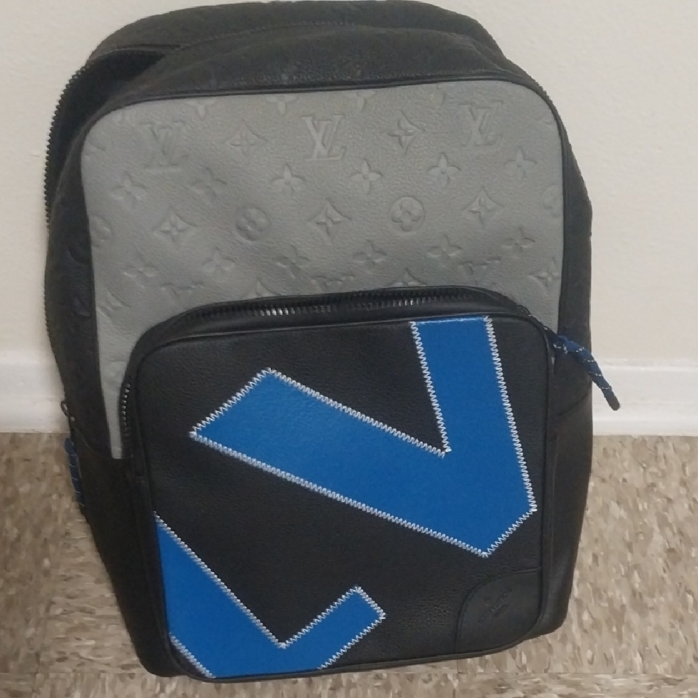 Louis Vuitton Black and Blue Geometric Backpack